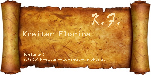 Kreiter Florina névjegykártya